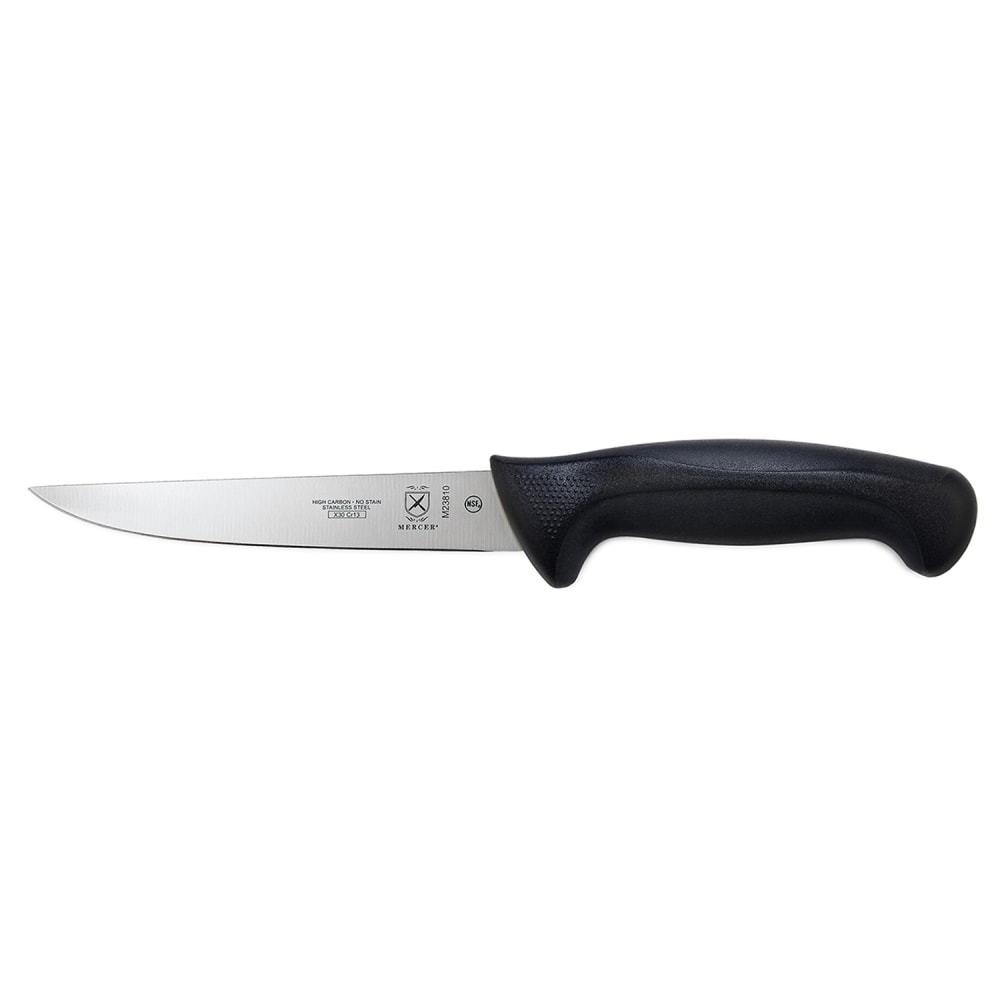 Mercer Culinary M23810 6" Boning Knife w/ Black Santoprene®/Polypropylene Handle, High Carbon Japanese Steel