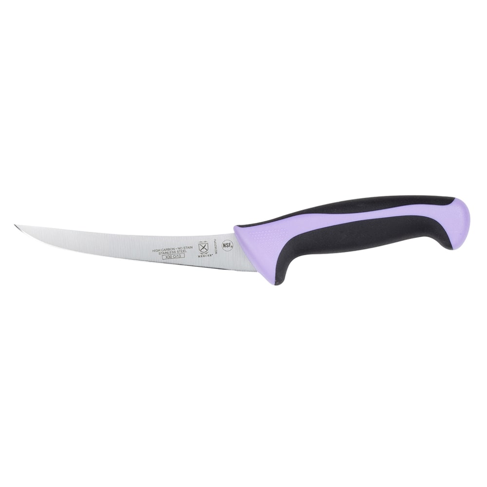 Mercer Culinary M23820PU 6" Boning Knife w/ Purple Santoprene®/Polypropylene Handle, High Carbon Japanese Steel