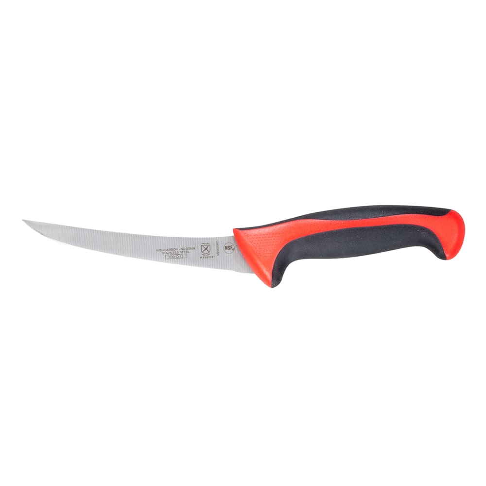 Mercer Culinary M23820RD 6" Boning Knife w/ Red Santoprene®/Polypropylene Handle, High Carbon Japanese Steel