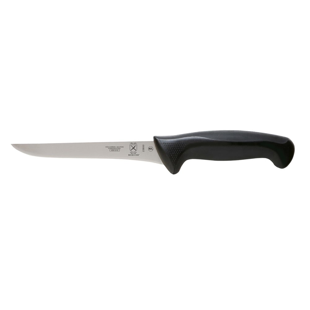 Mercer Culinary M23850 6" Boning Knife w/ Black Santoprene®/Polypropylene Handle, High Carbon Japanese Steel