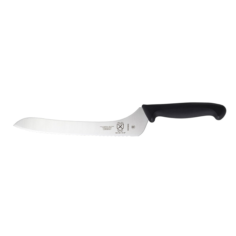 Mercer Culinary M23890 9" Bread Knife w/ Black Santoprene®/Polypropylene Handle, High Carbon Japanese Steel