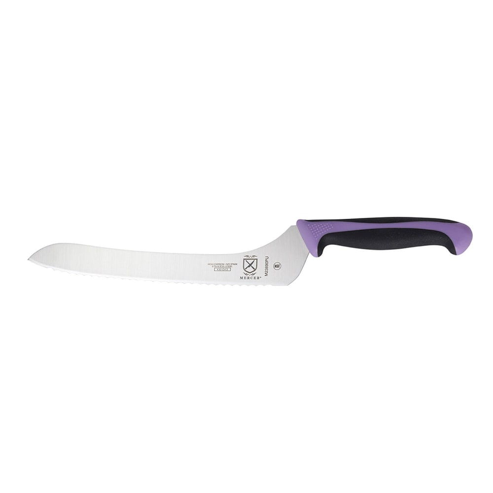 Mercer Culinary M23890PU 9" Bread Knife w/ Purple Santoprene®/Polypropylene Handle, High Carbon Japanese Steel