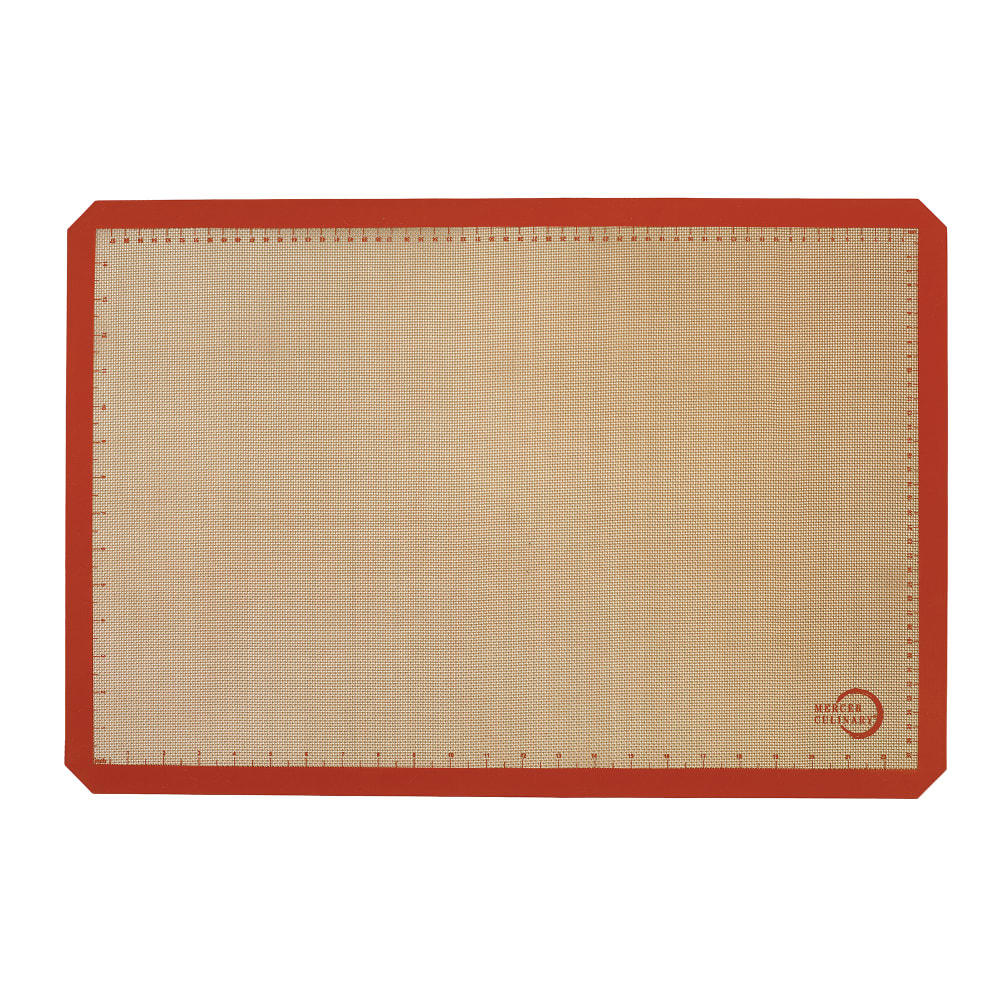 Mercer Culinary M31087OR Rectangular Baking Mat - 24 1/2" x 16 1/2", Fits Full Size Sheet Pans, Silicone