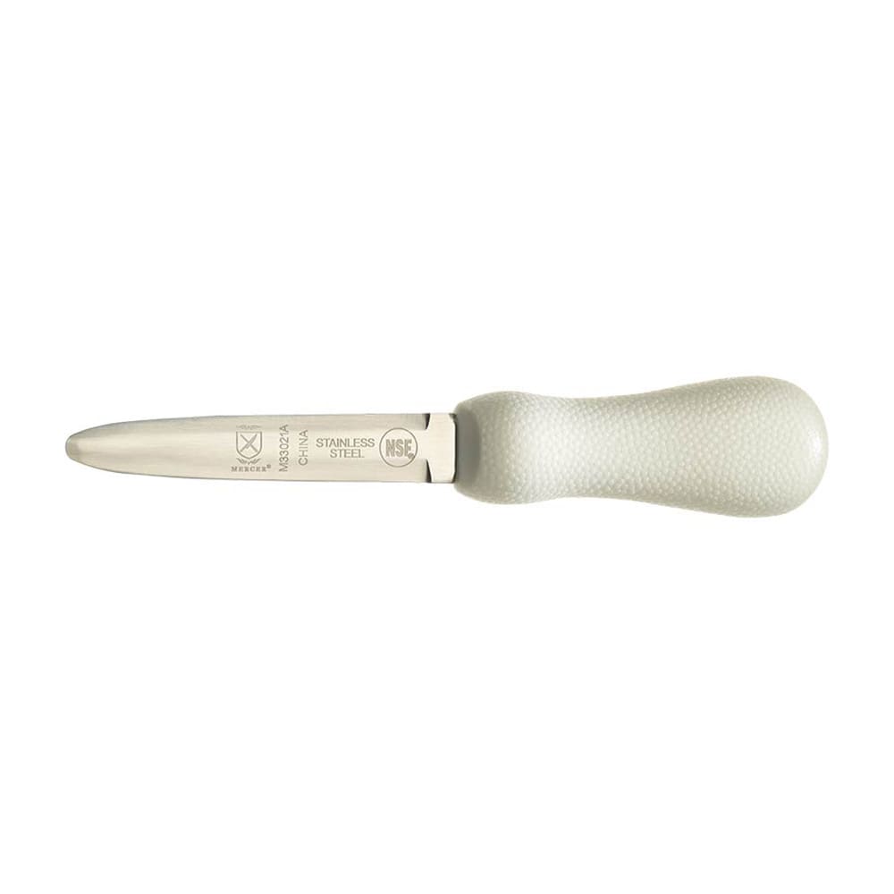 Mercer Culinary M33021A 4" Oyster Knife w/ White Polypropylene Handle, High Carbon Japanese Steel