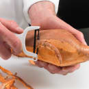 Mercer Culinary M33071WHB "Y" Peeler w/ Straight Edge, Ergonomic Polypropylene Handle, White thumbnail 3