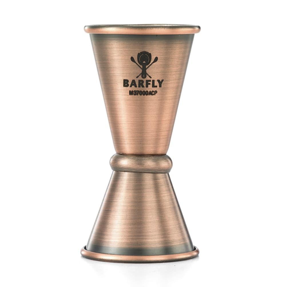 Barfly Double Japanese Style Jigger - 1/2 oz & 3/4 oz, Antique Copper (M37000ACP)