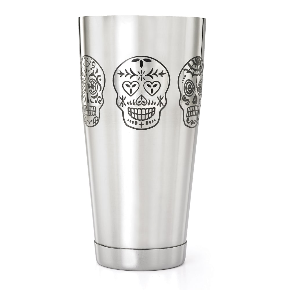 Barfly 28 oz Bar Cocktail Shaker w/ Etched Skulls, Mirror Finish (M37008SKU)