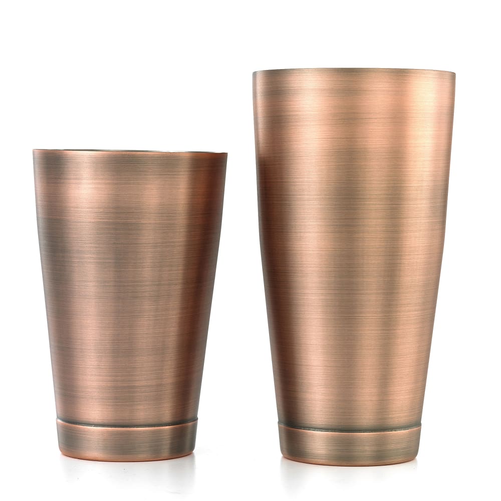 Barfly 28 oz & 18 oz Stainless Bar Cocktail Shaker Set, Antique Copper (M37009ACP)
