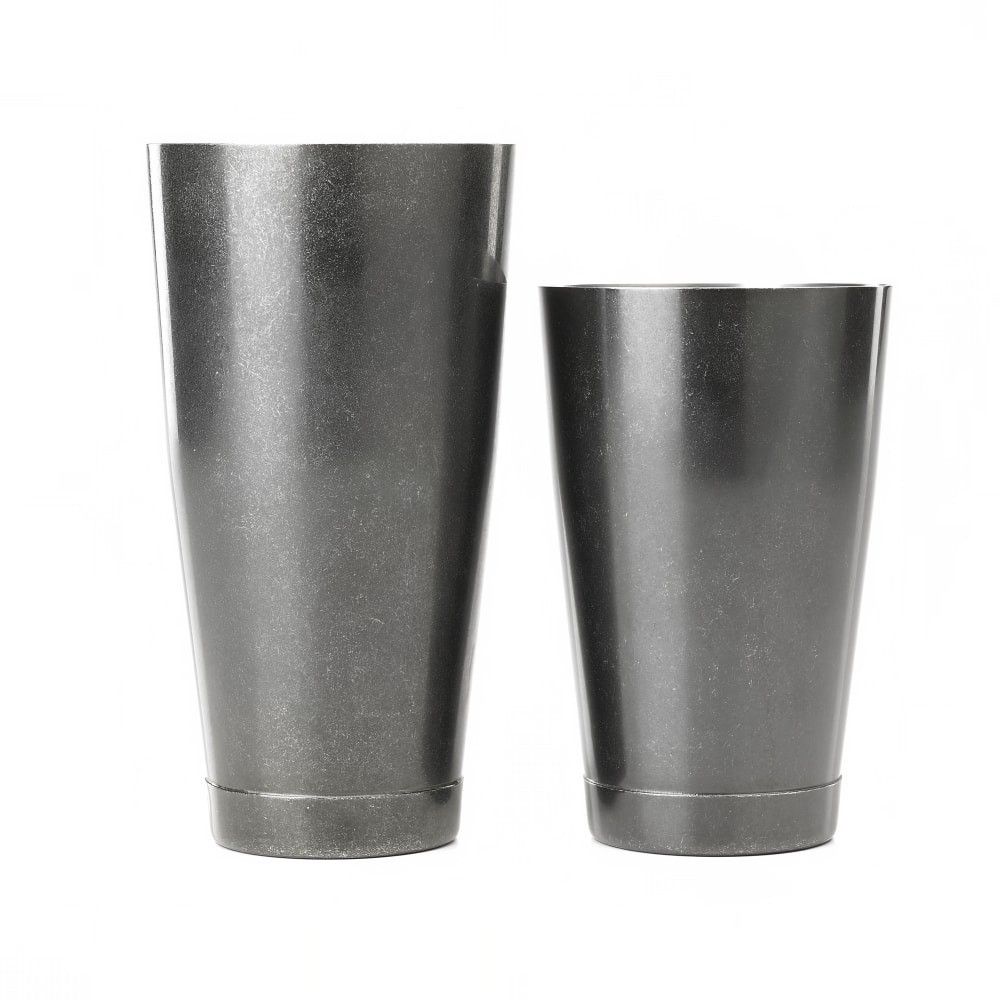 Barfly 28 oz & 18 oz Stainless Bar Cocktail Shaker Set, Vintage Black (M37009VBK)