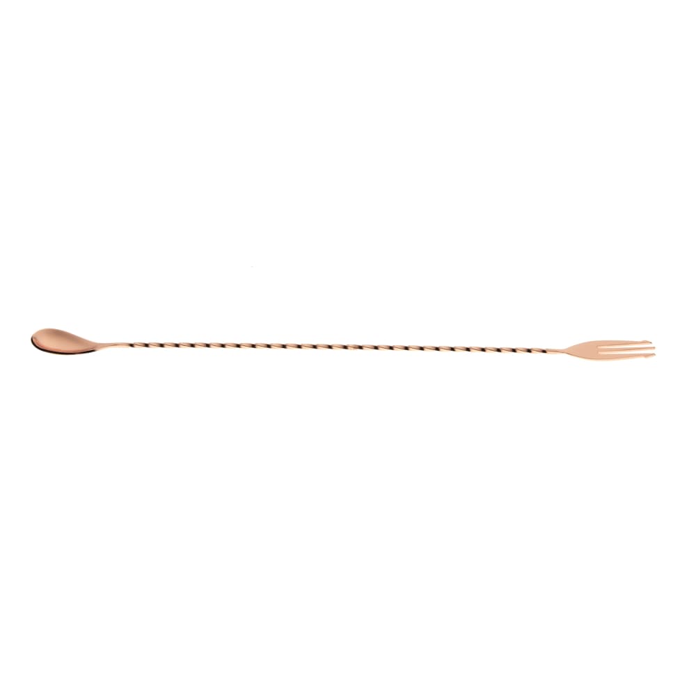 Barfly 15 3/4" Bar Spoon w/ Fork End, Copper (M37016CP)