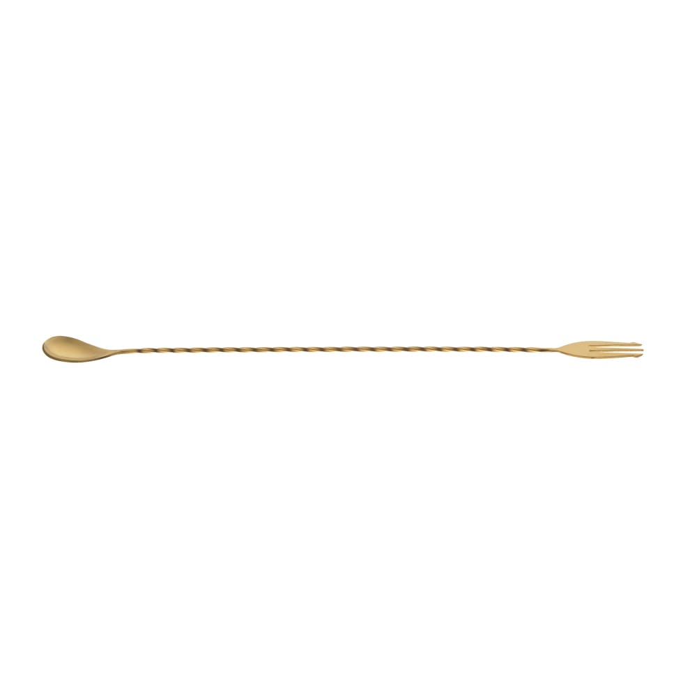 Barfly 15 3/4" Bar Spoon w/ Fork End, Gold (M37016GD)