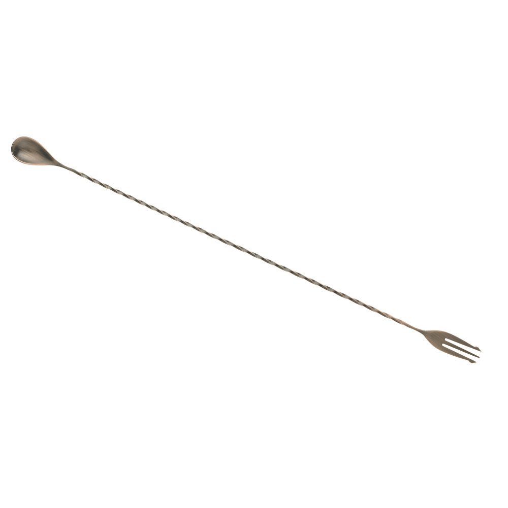 Barfly 19 5/8" Bar Spoon w/ Fork End, Antique Copper (M37017ACP)