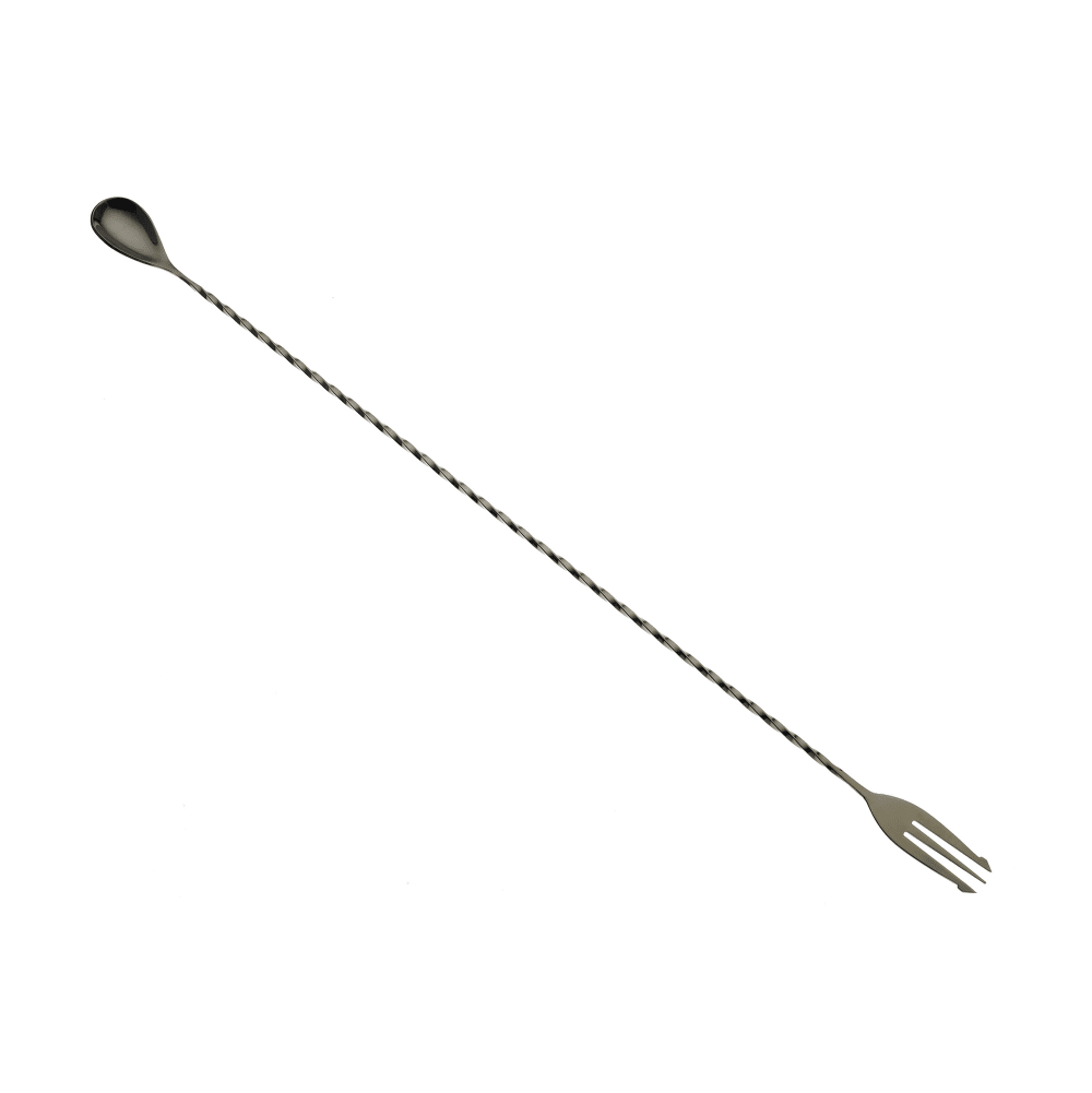 Barfly 19 5/8" Bar Spoon w/ Fork End, Gun Metal Black (M37017BK)