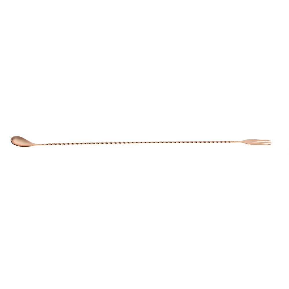 Barfly 19 5/8" Bar Spoon w/ Fork End, Copper (M37017CP)