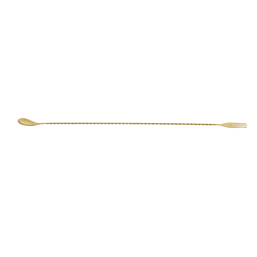 Barfly 19 5/8" Bar Spoon w/ Fork End, Gold (M37017GD)