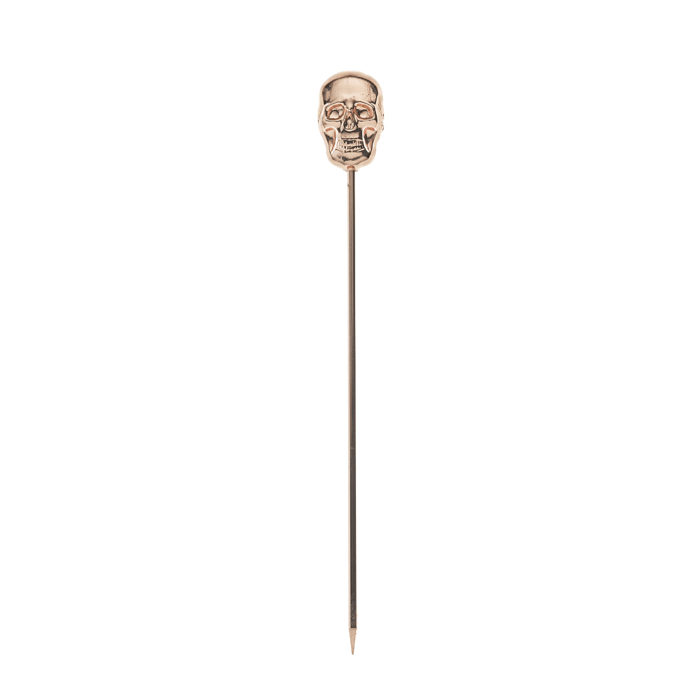 Barfly 4 3/8" Cocktail Pick w/ Skull Top, Copper (M37064CP)