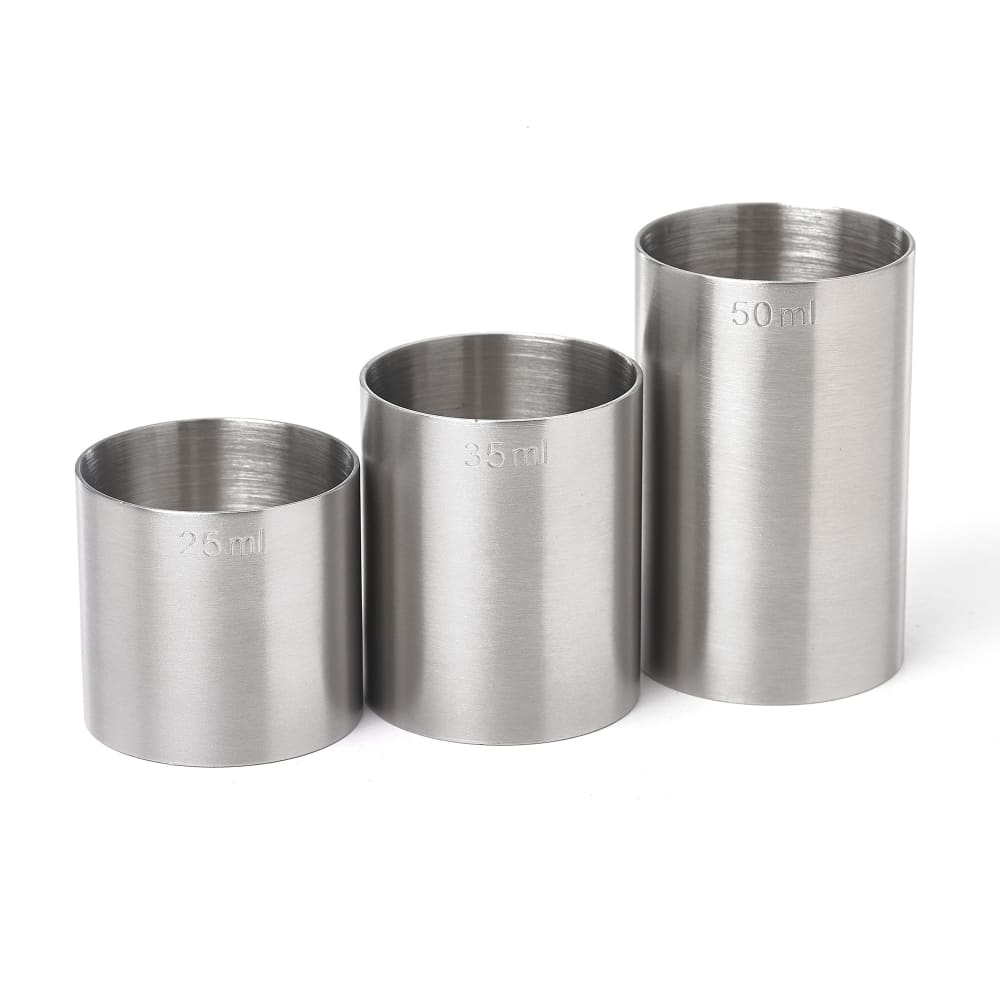 Barfly 3-Piece Thimble Measure Set - Stainless, Satin Finish (M37095)