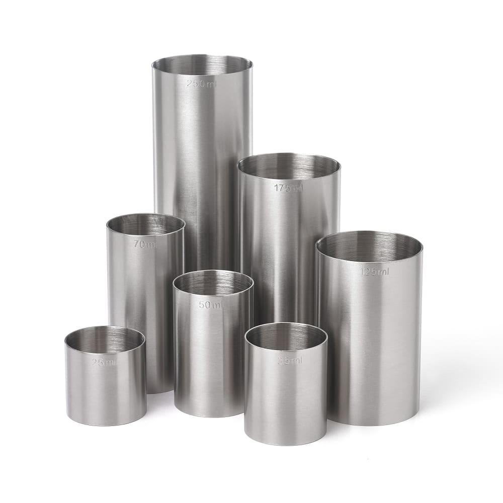 Barfly 7-Piece Thimble Measure Set - Stainless, Satin Finish (M37097)