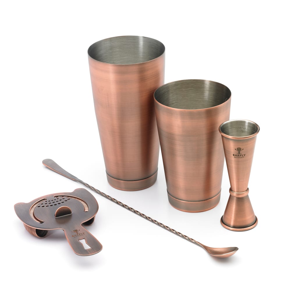 Barfly 5-Piece Cocktail Shaker Set - Antique Copper (M37101ACP)