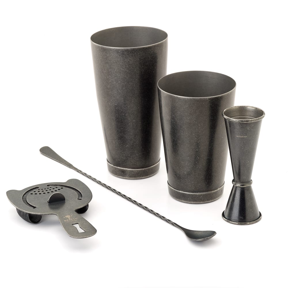 Barfly 5-Piece Cocktail Shaker Set - Vintage Black (M37101VBK)