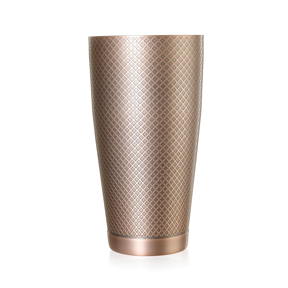 Barfly 28 oz Diamond Lattice Stainless Bar Cocktail Shaker, Antique Copper (M37199ACP)