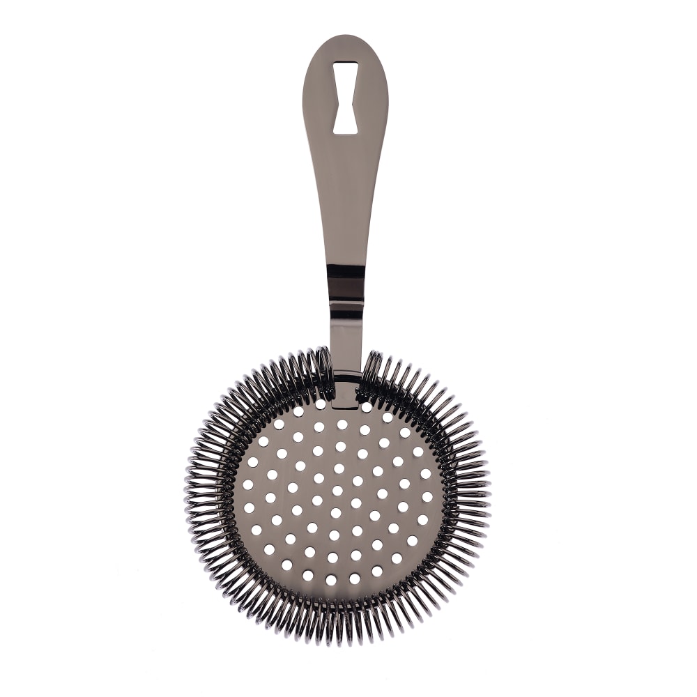 Barfly 7 1/4" Deluxe Antique Hawthorne Bar Strainer - Stainless Steel, Gun Metal Black (M37218BK)