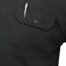 Mercer Culinary M60250BK4X Metro Edge® Brewer Work Shirt w/ Short Sleeves - Poly/Cotton, Black, 4X thumbnail 3
