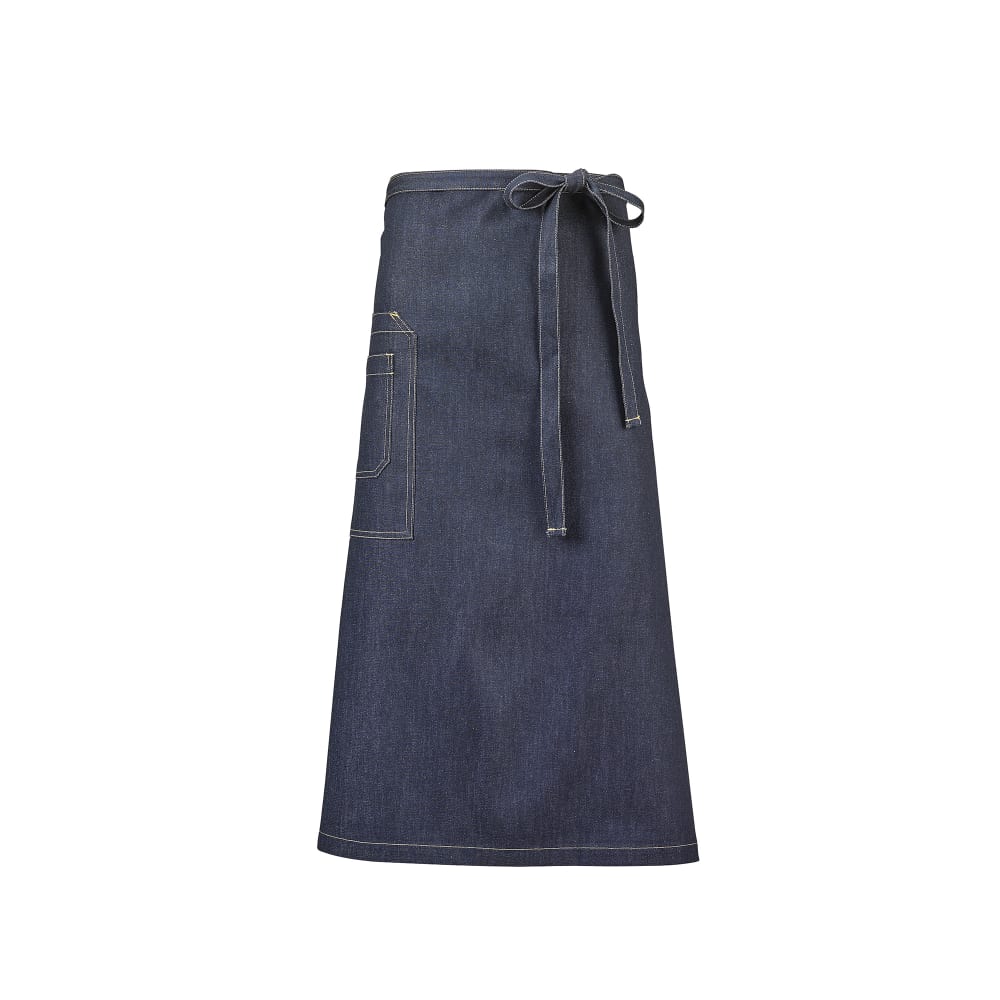 Mercer Culinary M63201DEN 2 Pocket Bistro Apron - 33 3/4" x 32", Cotton, Indigo