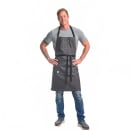 Mercer Culinary M63206DEN Full Length Bib Apron w/ (3) Pockets - 34" x 29 3/4", Cotton, Charcoal Gray thumbnail 2