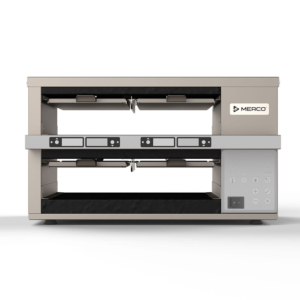 Merco 19 1/5"W Freestanding Warming Unit w/ (2) Shelves & (4) Trays - 120v (MHG22SSB2N)