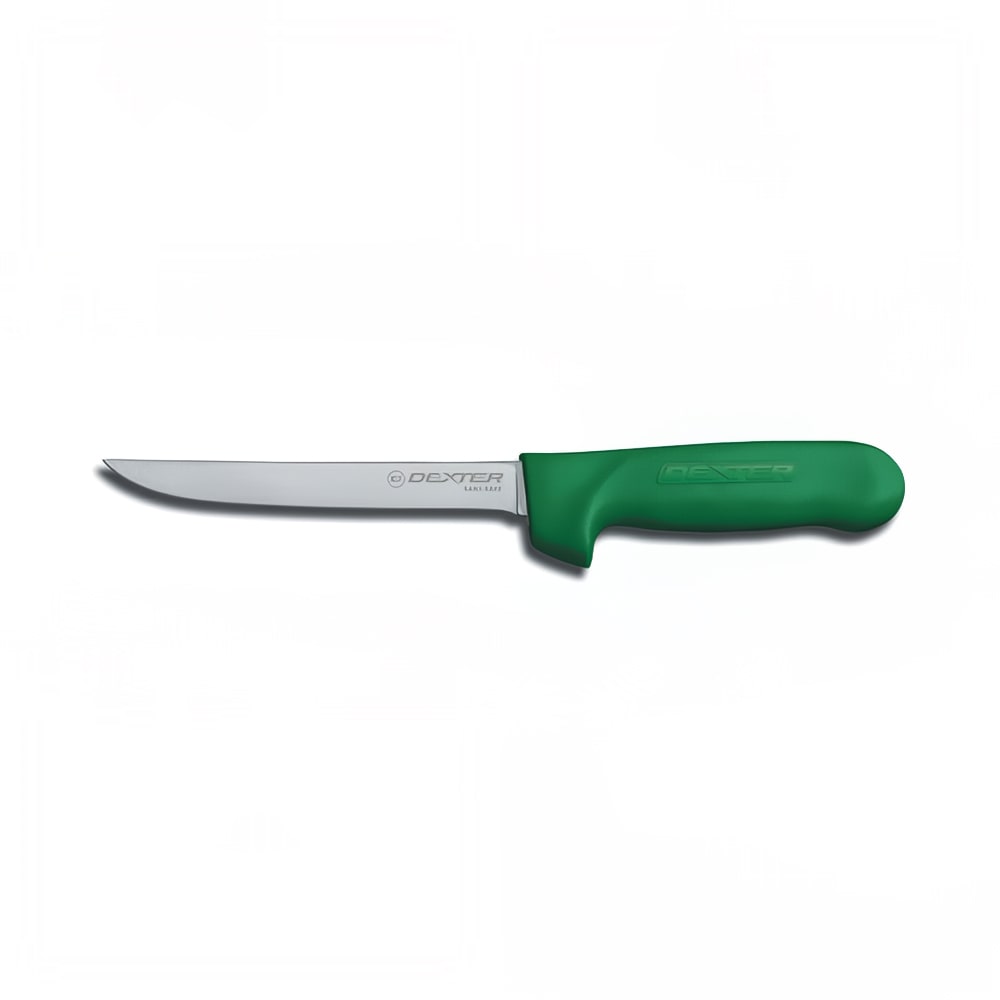 Dexter Russell 01563G SANI-SAFE® 6" Narrow Boning Knife w/ Polypropylene Green Handle, Carbon Steel