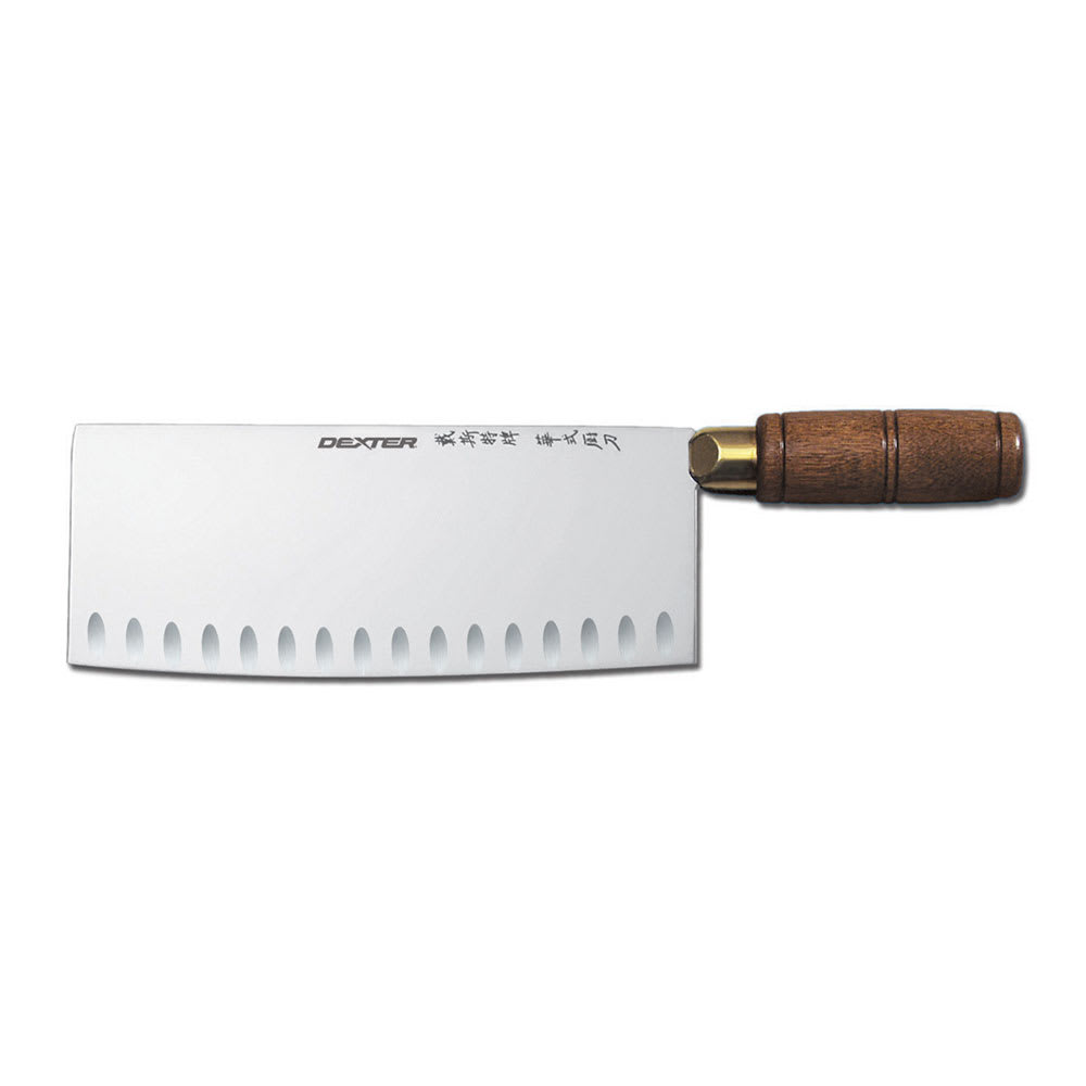 Dexter Russell S5198GE-PCP 8" Chinese Chef's/Cook's Knife w/ Hardwood Handle, Carbon Steel