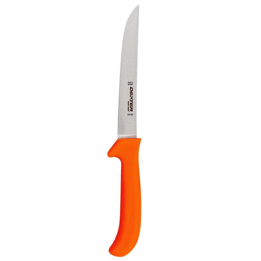 Dexter Russell EP136 SANI-SAFE® 6" Boning Knife w/ Polypropylene Orange Handle, Carbon Steel