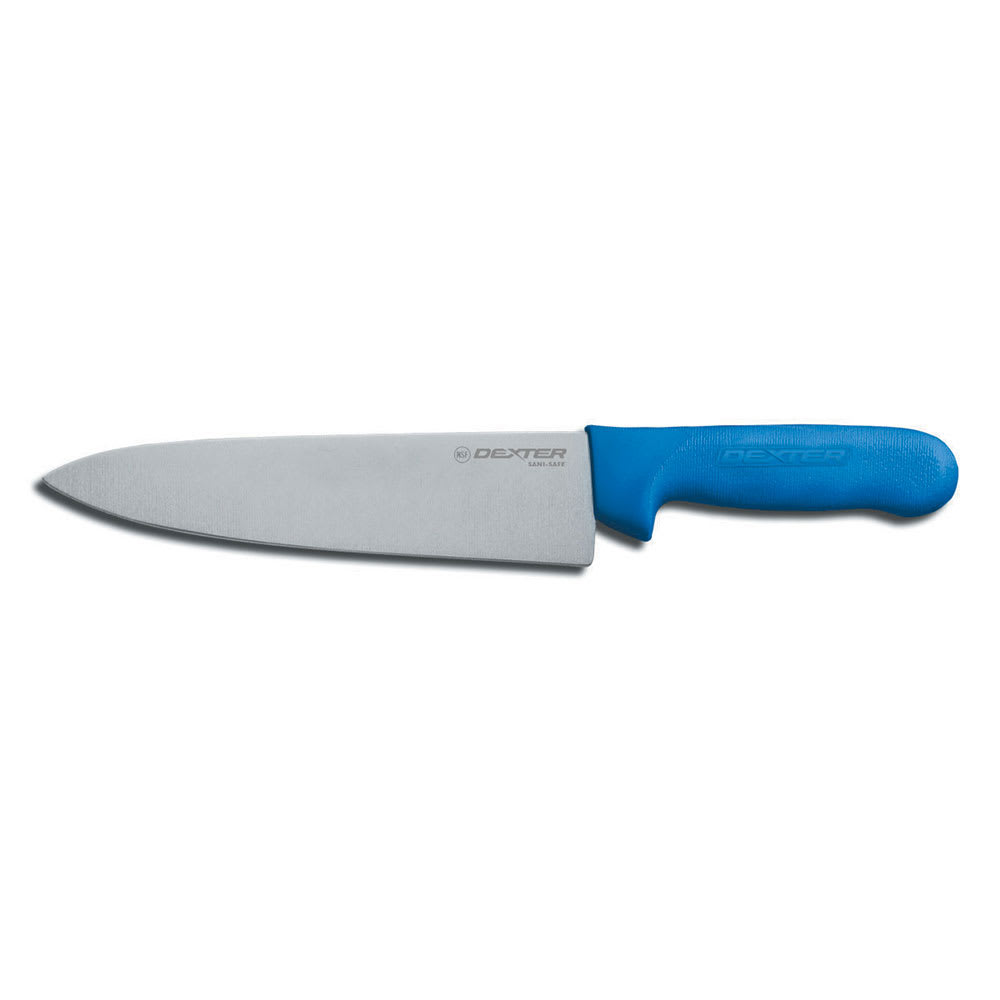 Dexter Russell S145-10C-PCP SANI-SAFE® 10" Chef's Knife w/ Polypropylene Blue Handle, Carbon Steel
