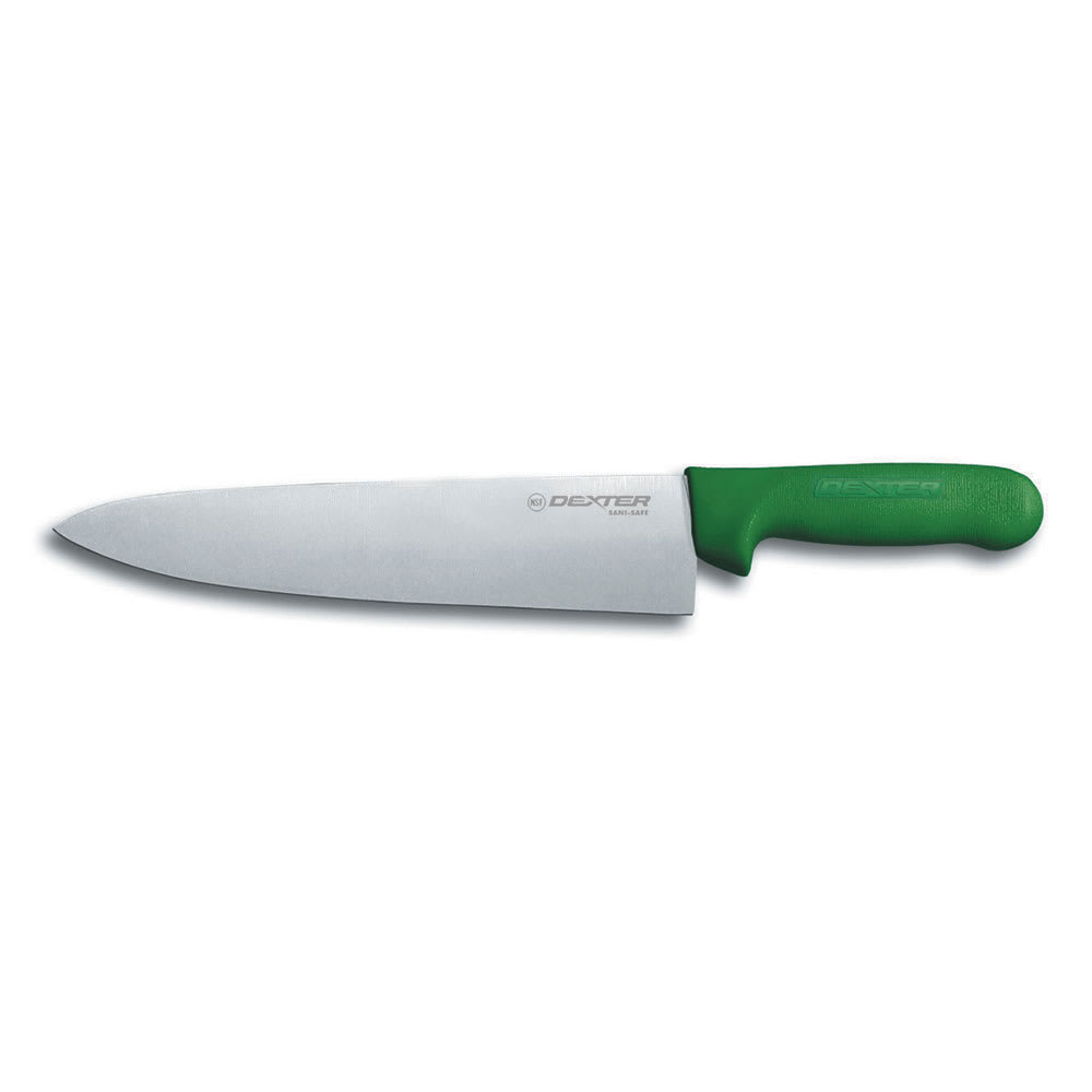 Dexter Russell S145-10G-PCP SANI-SAFE® 10" Chef's Knife w/ Polypropylene Green Handle, Carbon Steel
