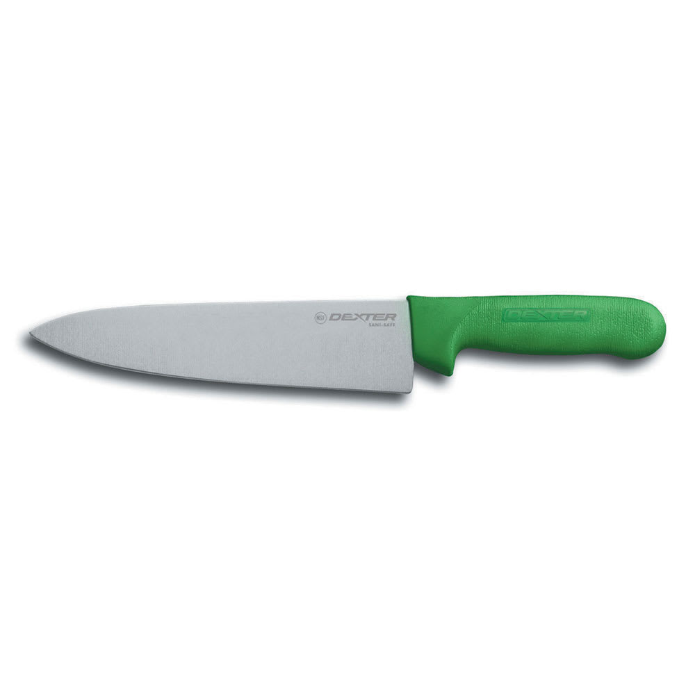 Dexter Russell S145-8G-PCP SANI-SAFE® 8" Chef's Knife w/ Polypropylene Green Handle, Carbon Steel