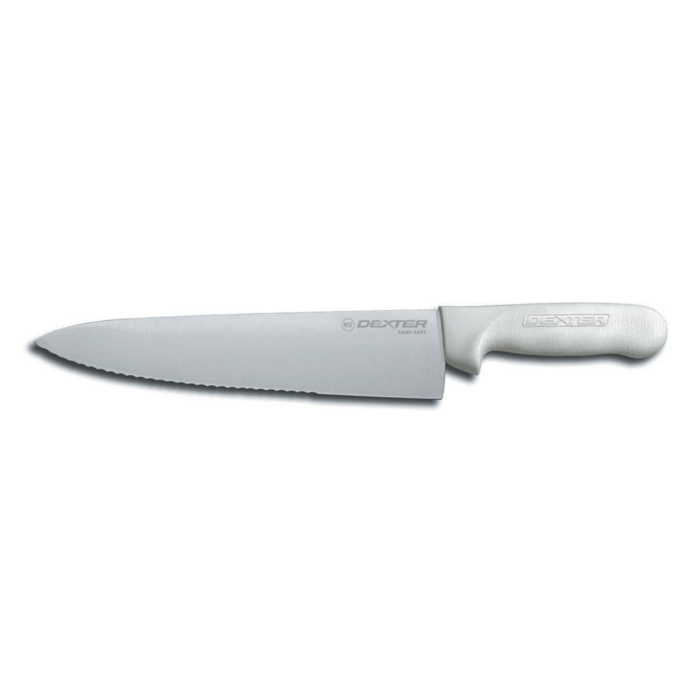 Dexter Russell S145-10SC-PCP SANI-SAFE® 10" Chef's Knife w/ Polypropylene White Handle, Carbon Steel