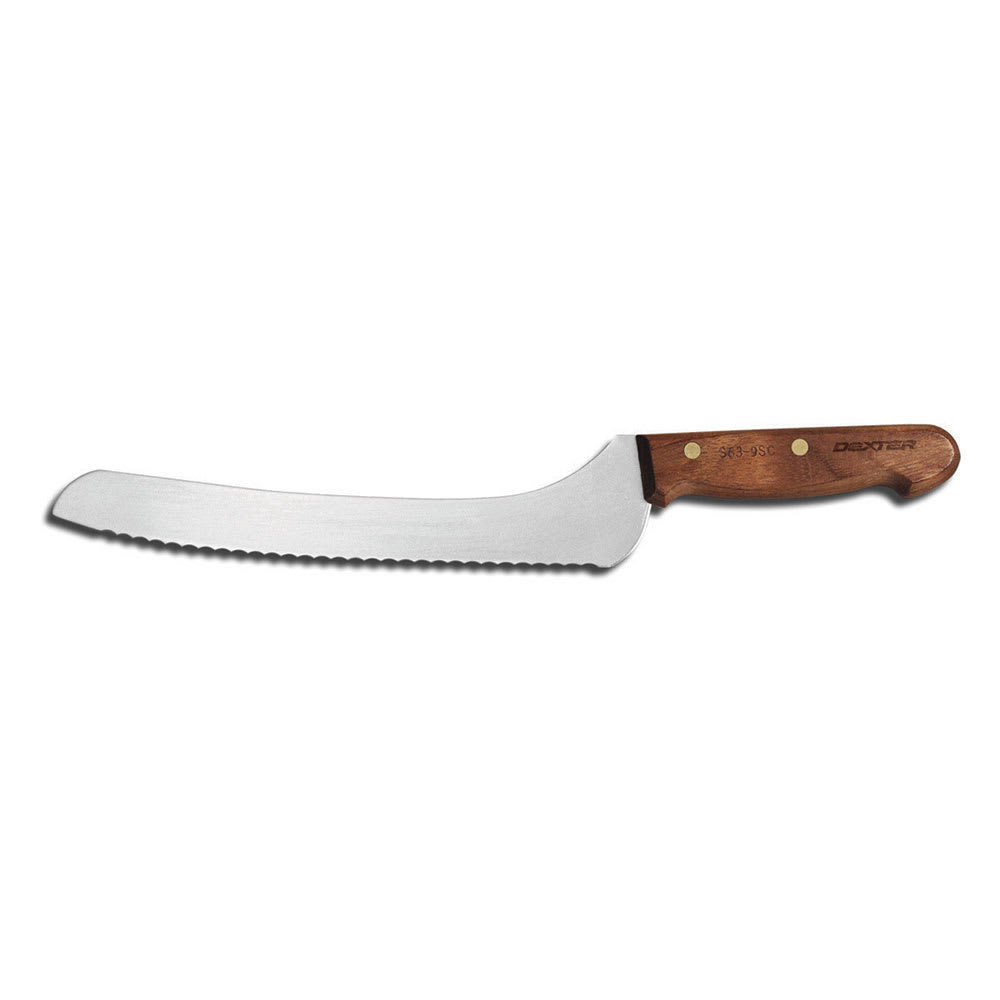 Dexter Russell S63-9SC-PCP Dexter-Russell 9" Offset Scalloped Edge Slicer, Rosewood Handle