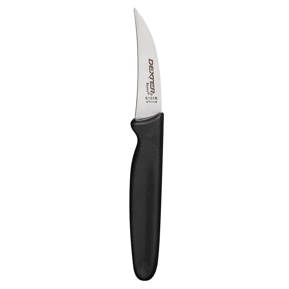 Dexter Russell S102B 2 1/2" Tourne Knife w/ Polypropylene Black Handle, High Carbon Steel