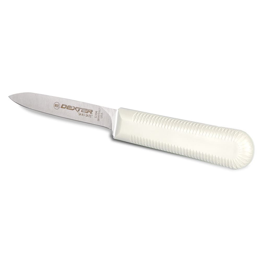 Dexter Russell S104PCP SANI-SAFE® 3 1/4" Paring Knife w/ Polypropylene White Handle, Carbon Steel