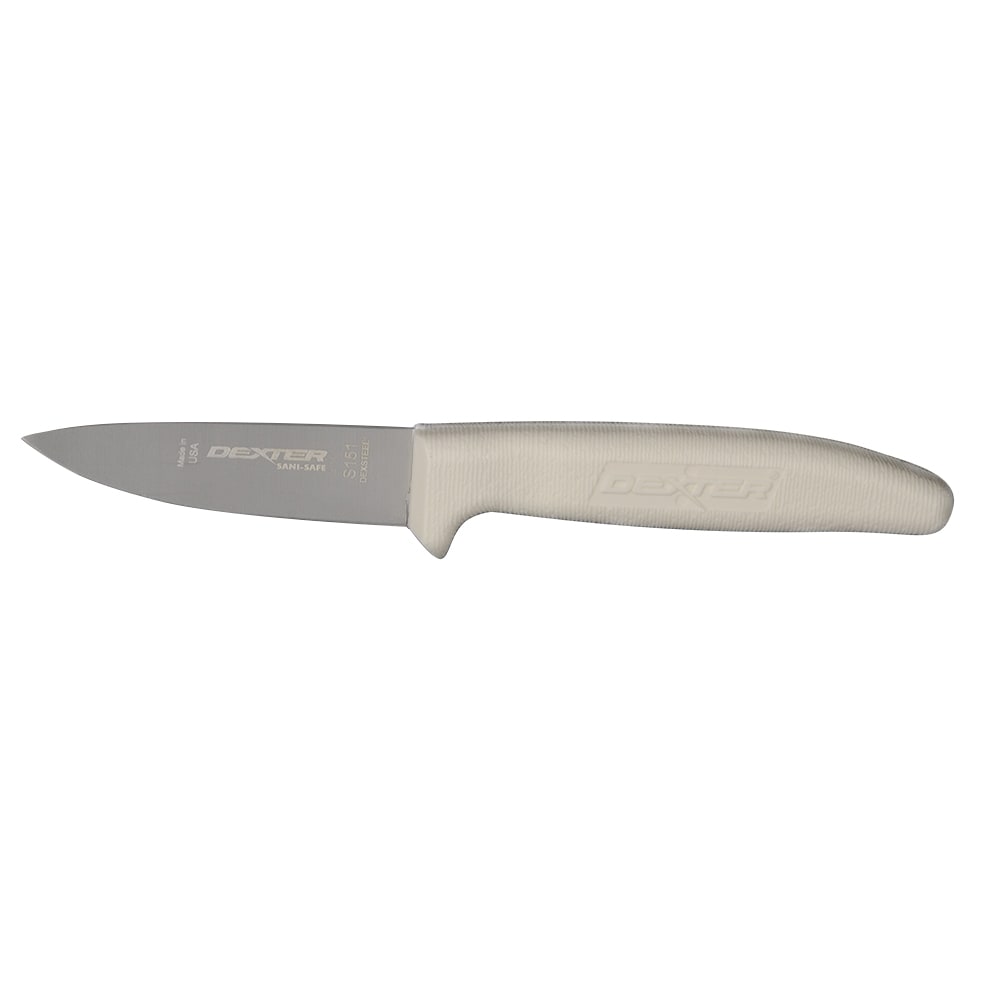 Dexter Russell S151PCP SANI-SAFE® 3 1/2" Utility Knife w/ Polypropylene White Handle, Carbon Steel
