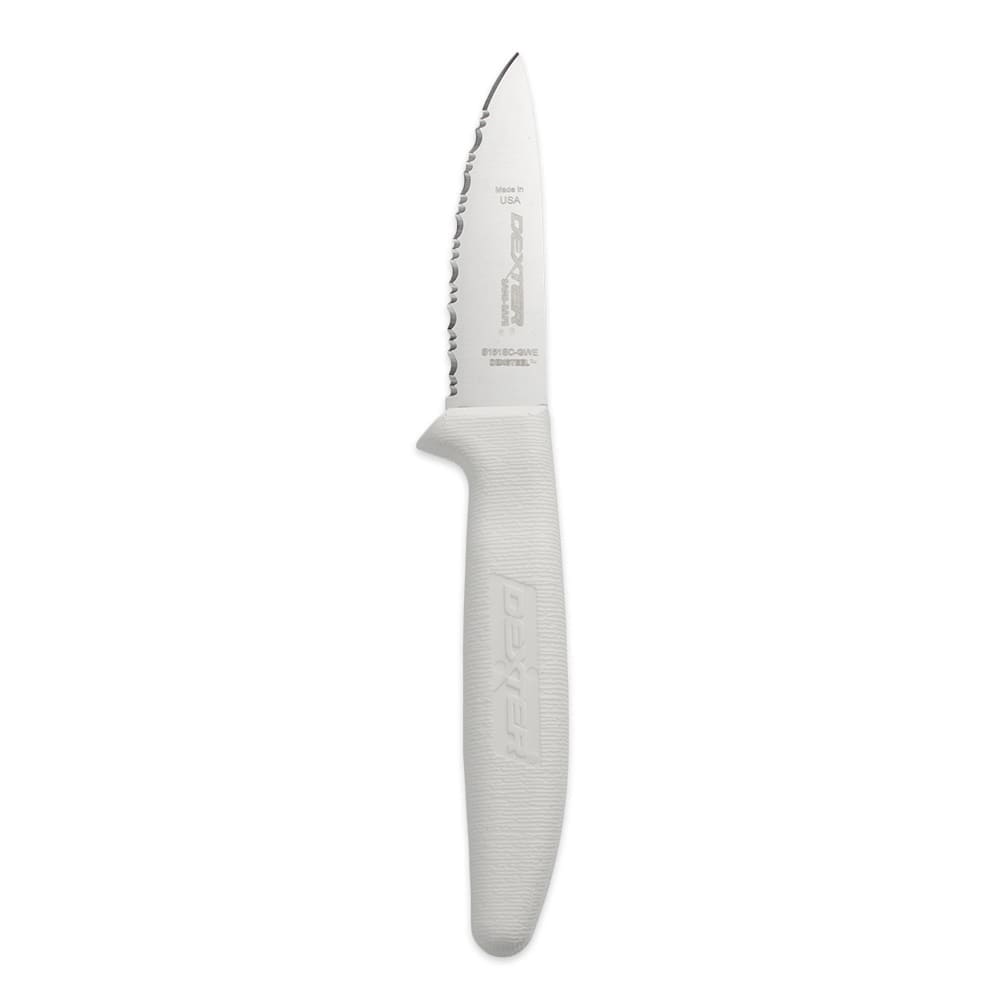 Dexter Russell S151SC-GWE-PCP SANI-SAFE® 3 1/2" Utility Knife w/ Polypropylene White Handle, Carbon Steel