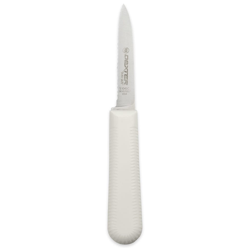 Dexter Russell S104SC-PCP SANI-SAFE® 3 1/4" Paring Knife w/ Polypropylene White Handle, Carbon Steel