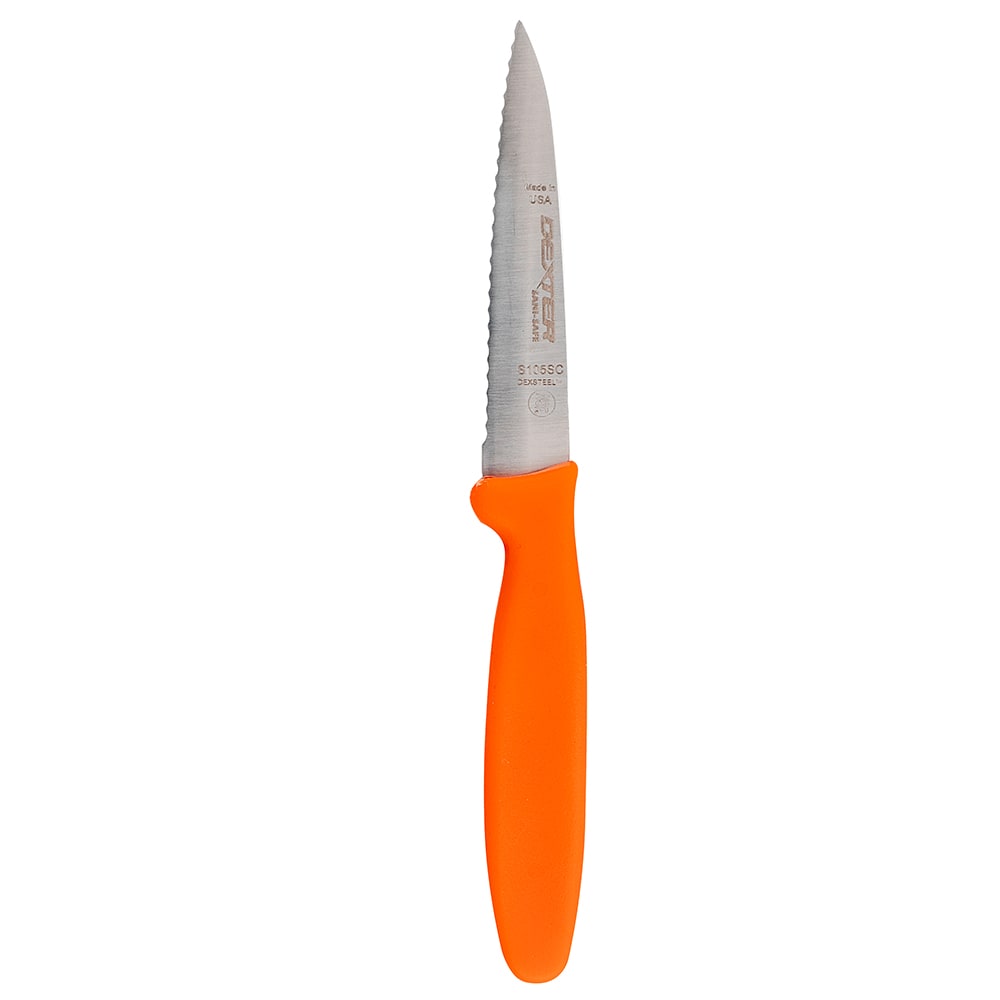 Dexter Russell NET105SC SANI-SAFE® 3 1/2" Net Twine Line Knife w/ Polypropylene Orange Handle, Carbon Steel