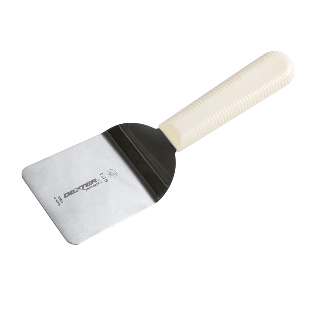 Dexter Russell S171 SANI-SAFE® 2 1/2" Mini Turner w/ Polypropylene White Handle, Stainless Steel