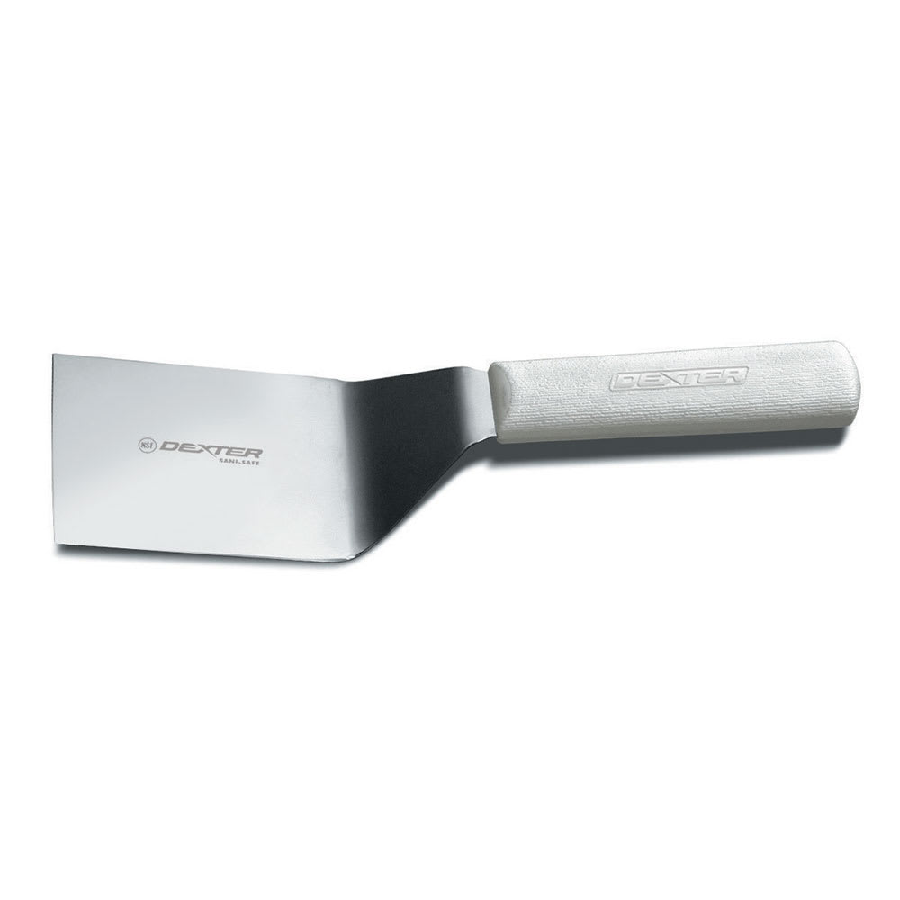 Dexter Russell S286-4 SANI-SAFE® 4"x3" Hamburger Turner w/ Polypropylene White Handle, Stainless Steel