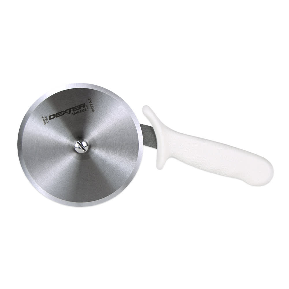 Dexter Russell P177A-5PCP SANI-SAFE® 5" Pizza Cutter w/ White Plastic Handle, Carbon Steel
