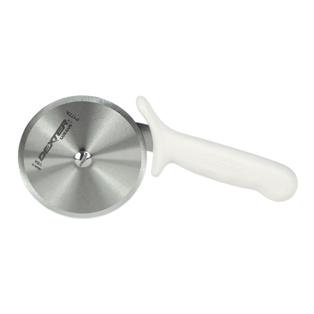 Dexter Russell P177A-PCP SANI-SAFE® 4" Pizza Cutter w/ White Plastic Handle, Carbon Steel