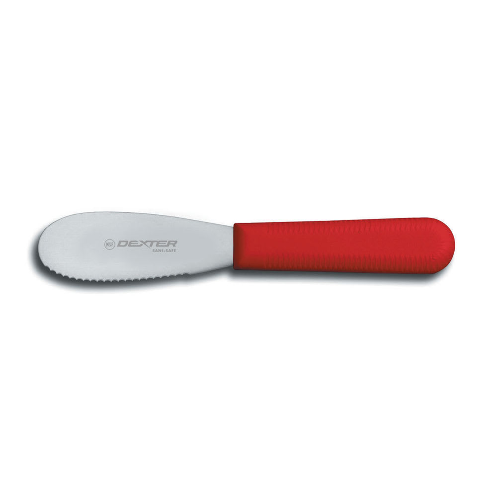 Dexter Russell S173SCR-PCP SANI-SAFE® 3 1/2" Sandwich Spreader w/ Polypropylene Red Handle, Stainless Steel
