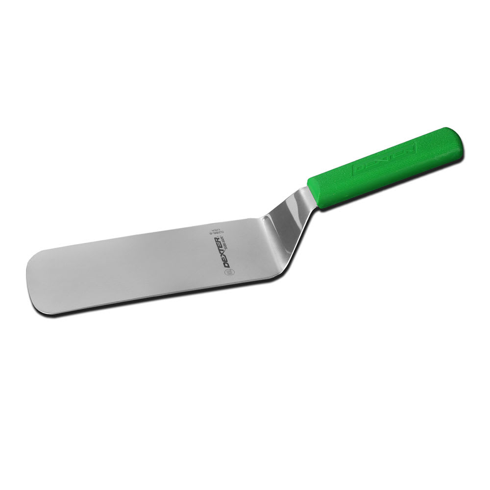 Dexter Russell S286-8G-PCP SANI-SAFE® 8"x3" Cake Turner w/ Polypropylene Green Handle, Stainless Steel
